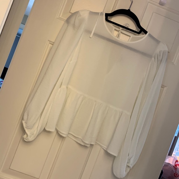 Express Tops - Express sheer white blouse, shirt, top NWOT